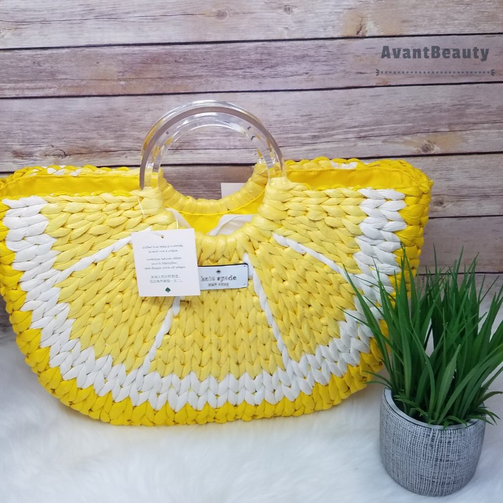 Kate Spade Picnic Perfect Lemon Medium Tote Yellow - Picture 2 of 13